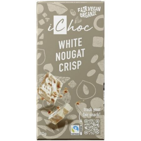 iChoc Čokoláda biely nugát s orieškami BIO Vegan Fair trade 
80g